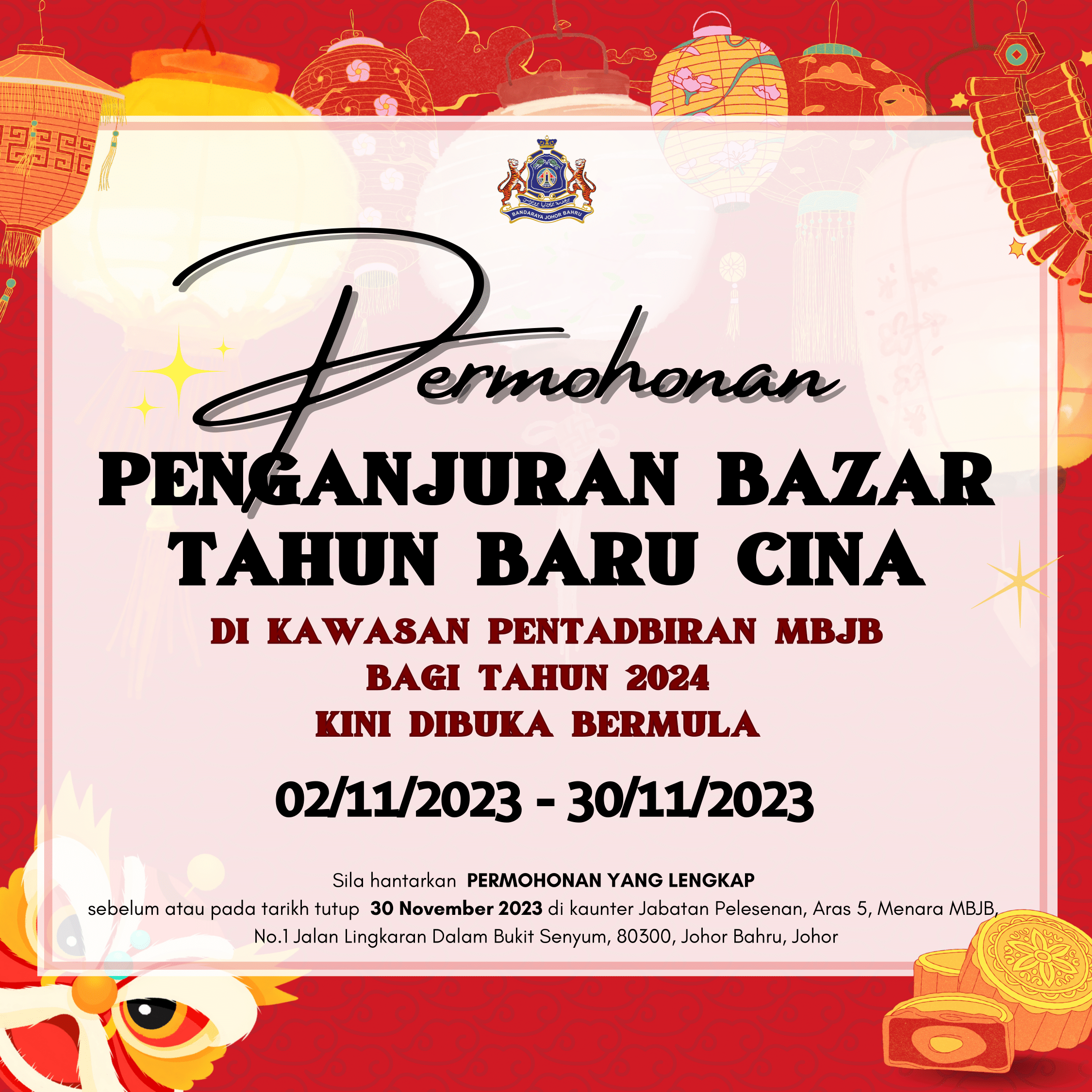 Permohonan Bazar Tahun Baharu Cina