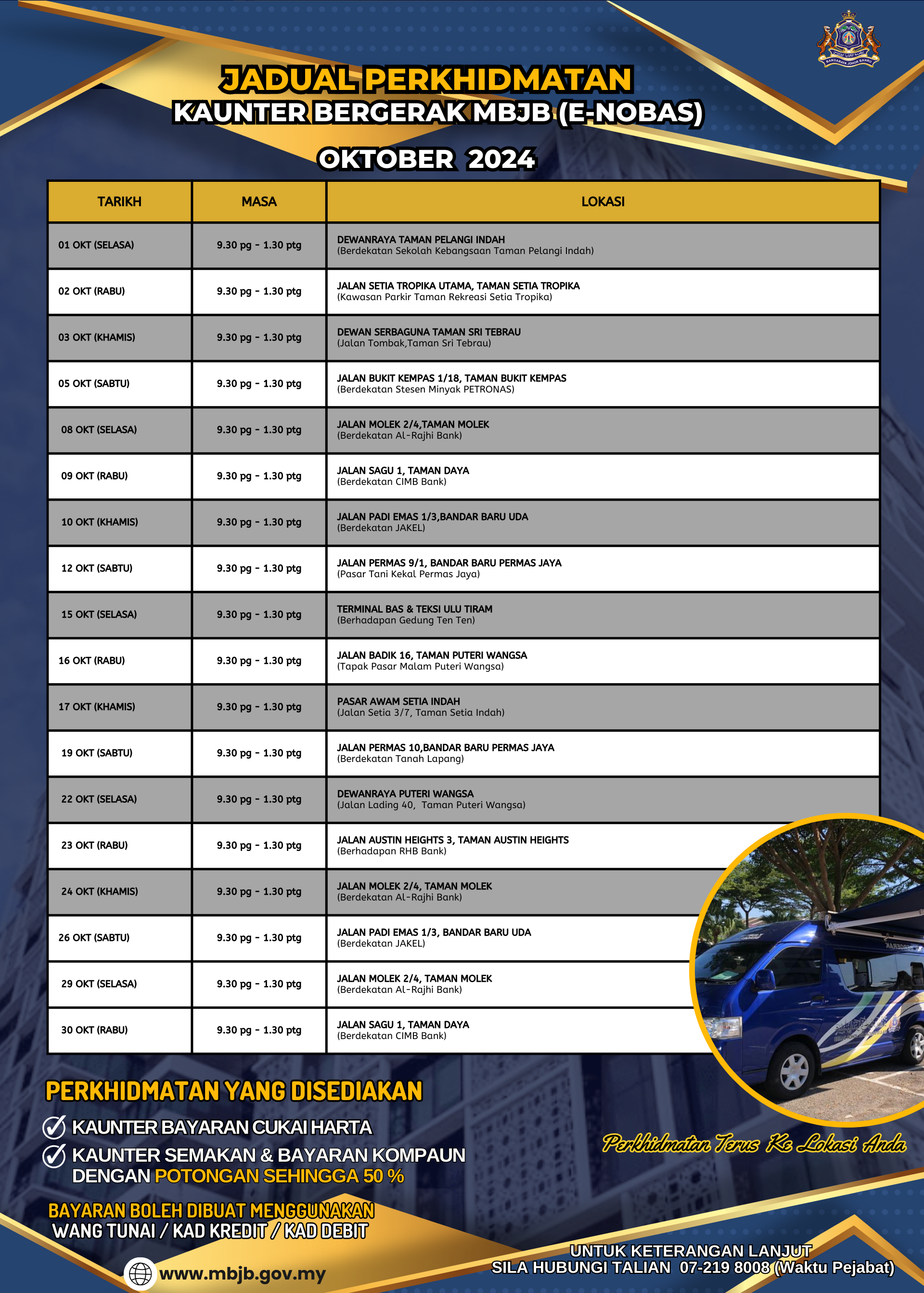 Jadual Perkhidmatan Kaunter Bergerak