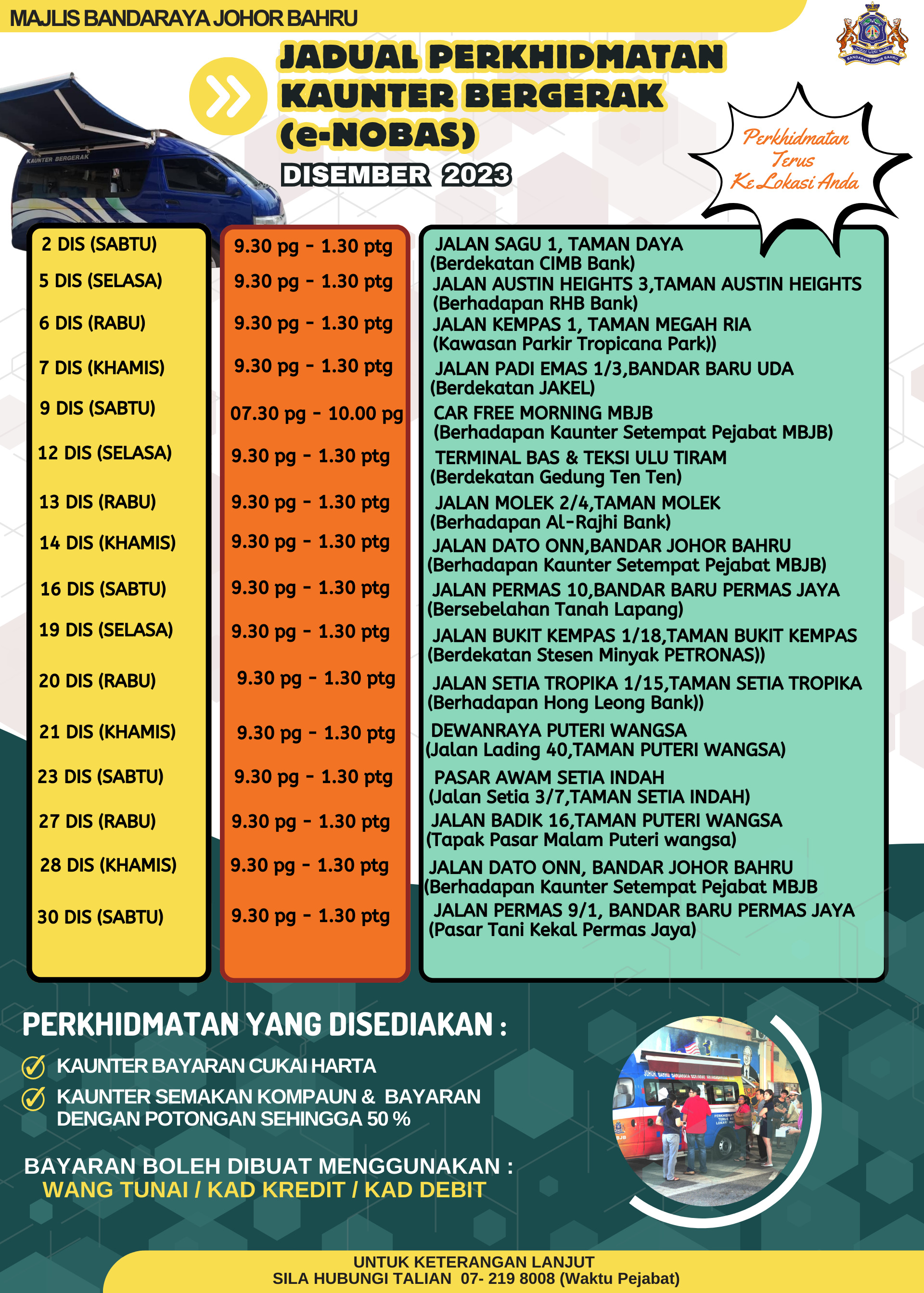 Jadual Perkhidmatan Kaunter Bergerak