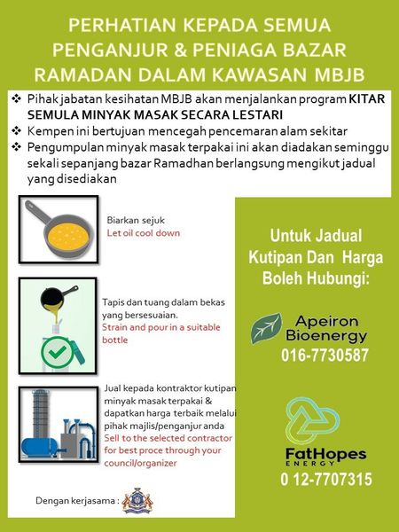 PROGRAM KITAR SEMULA MINYAK MASAK